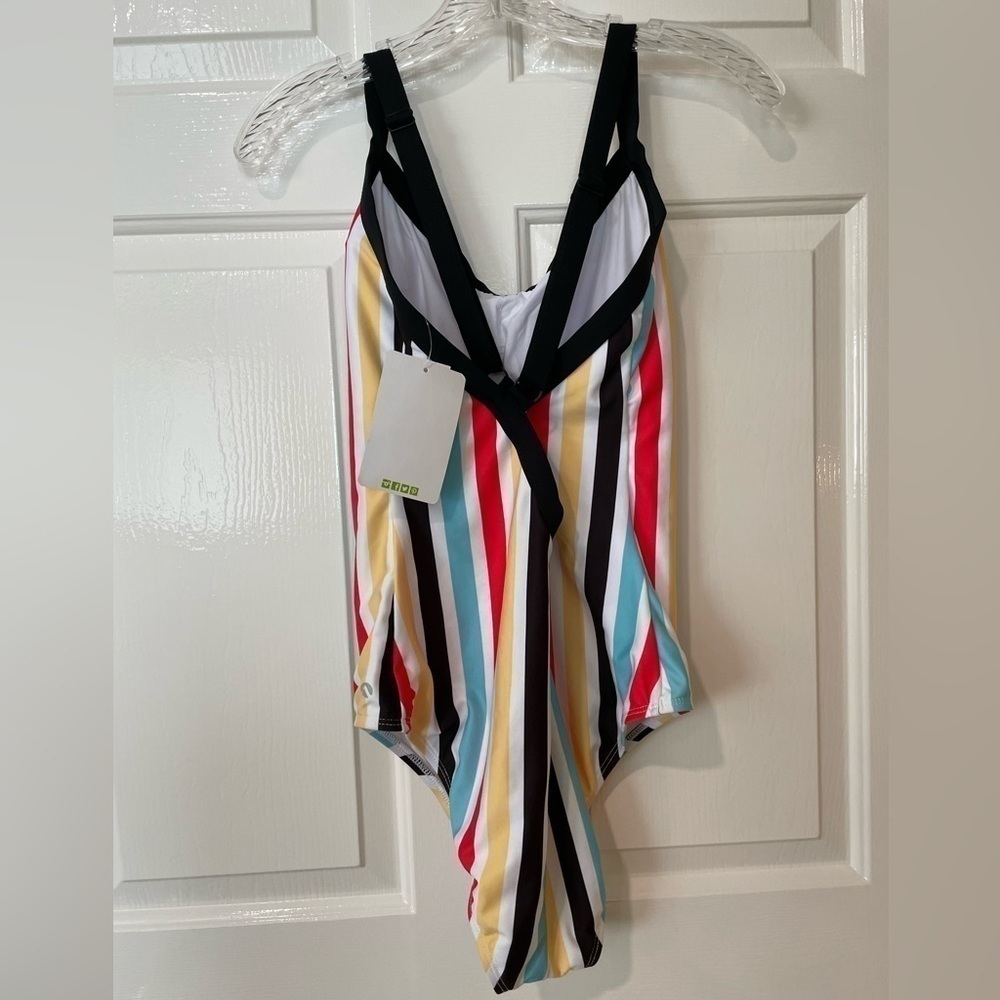NEXT. Morning Routine One Piece Swimsuit. NWT. Size XL. Striped, slimming,classy - Picture 4 of 9